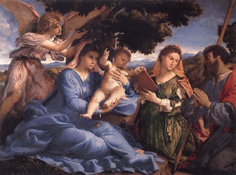 Lorenzo Lotto Virgin and Child with SS Catherine and Fames the Greater Sweden oil painting art